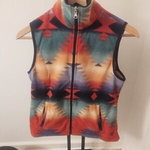 Chaps Ralph Lauren Colorful Native Geometric Pattern Vest P/S